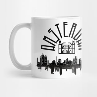 Amsterdam Skyline	,T-shirt, greeting-card, sticker, poster, photographic-print Mug